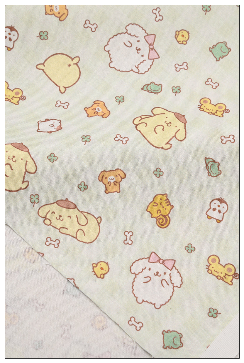 Pompompurin Sanrio Characters 2 Prints! 1 Yard Medium Thickness Plain Cotton Fabric, Fabric by Yard, Yardage