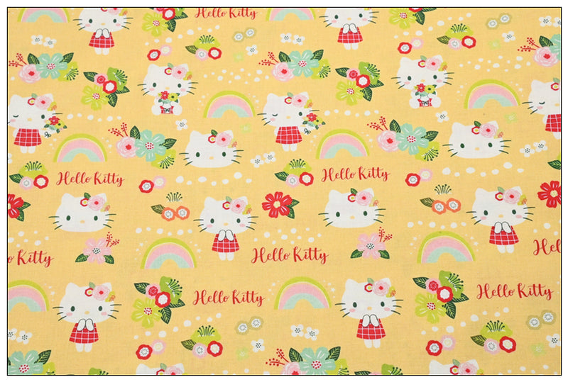 Hello Kitty and Sanrio Friends 3 Prints! 1 Yard Medium Thickness Plain Cotton Fabric, Fabric by Yard, Yardage