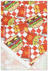 French Fries Fast Food McDonald's Themed ! 1 Yard Medium Thickness Cotton Fabric, Fabric by Yard, Yardage Cotton Fabrics for Style Clothes, Bags