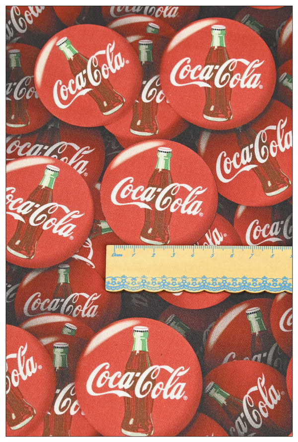 Classic Red Coke Bottles  Coca-Colar Themed ! 1 Yard Medium Thickness Cotton Fabric, Fabric by Yard, Yardage Cotton Fabrics for Style Clothes, Bags