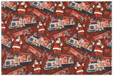 Coke and Santa Clause Coca-Colar Themed ! 1 Yard Medium Thickness Cotton Fabric, Fabric by Yard, Yardage Cotton Fabrics for Style Clothes, Bags