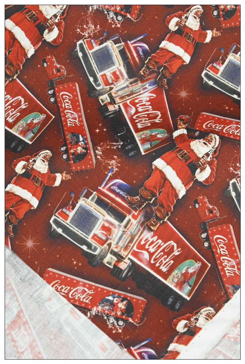 Coke and Santa Clause Coca-Colar Themed ! 1 Yard Medium Thickness Cotton Fabric, Fabric by Yard, Yardage Cotton Fabrics for Style Clothes, Bags