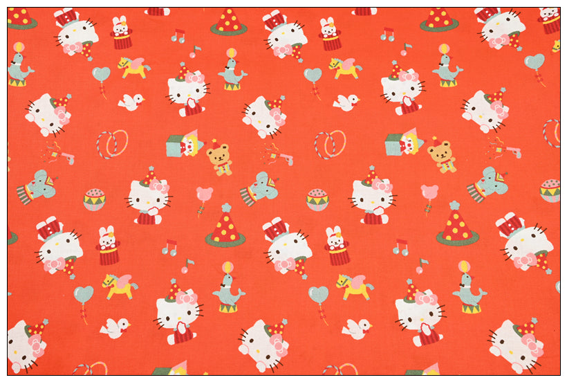 Red Hello Kitty and Sanrio Friends 2 Prints! 1 Yard Medium Thickness Plain Cotton Fabric, Fabric by Yard, Yardage