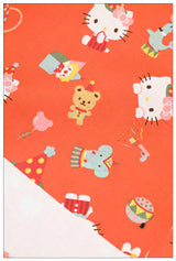 Red Hello Kitty and Sanrio Friends 2 Prints! 1 Yard Medium Thickness Plain Cotton Fabric, Fabric by Yard, Yardage