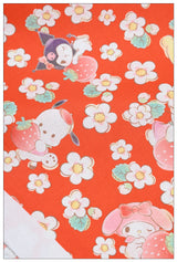 Red Hello Kitty and Sanrio Friends 2 Prints! 1 Yard Medium Thickness Plain Cotton Fabric, Fabric by Yard, Yardage