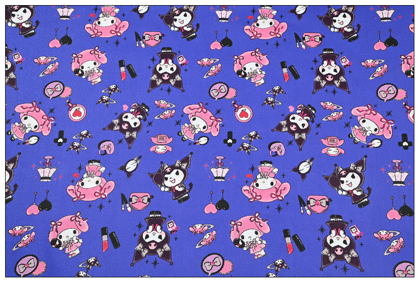 Red Hello Kitty and Sanrio Friends 2 Prints! 1 Yard Medium Thickness Plain Cotton Fabric, Fabric by Yard, Yardage