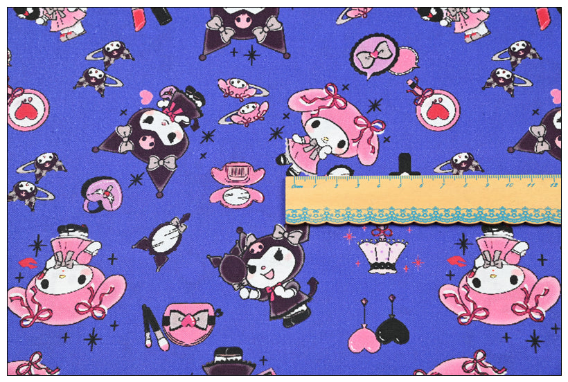 Red Hello Kitty and Sanrio Friends 2 Prints! 1 Yard Medium Thickness Plain Cotton Fabric, Fabric by Yard, Yardage