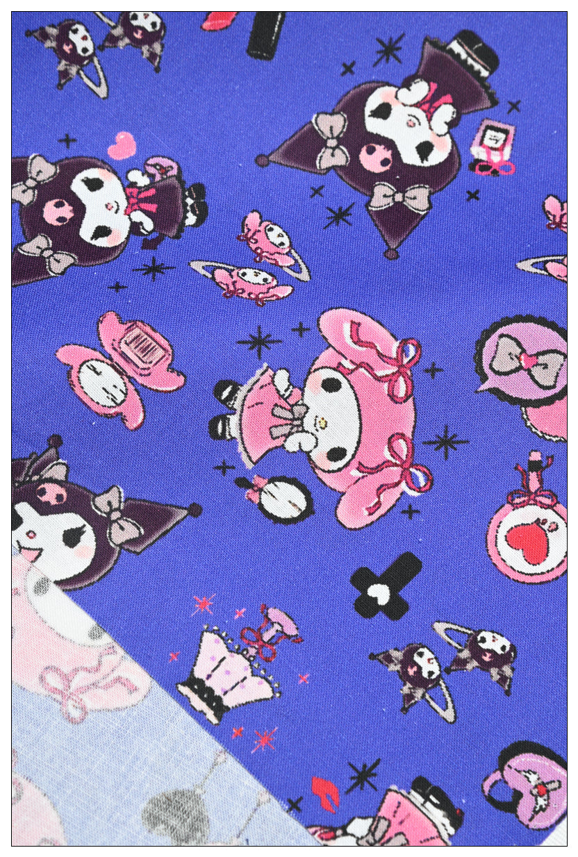 Red Hello Kitty and Sanrio Friends 2 Prints! 1 Yard Medium Thickness Plain Cotton Fabric, Fabric by Yard, Yardage