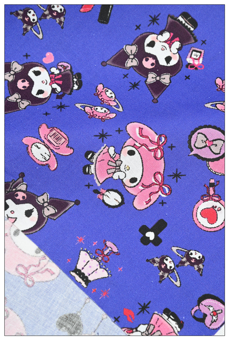 Red Hello Kitty and Sanrio Friends 2 Prints! 1 Yard Medium Thickness Plain Cotton Fabric, Fabric by Yard, Yardage