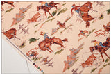 Cowboy and Horse Wild West! 1 Yard Medium Thickness Cotton Fabric, Fabric by Yard, Yardage Cotton Fabrics for Style Clothes, Bags