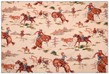 Cowboy and Horse Wild West! 1 Yard Medium Thickness Cotton Fabric, Fabric by Yard, Yardage Cotton Fabrics for Style Clothes, Bags