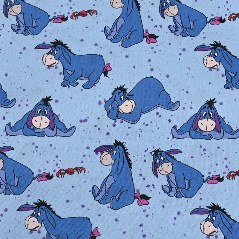 Eeyore the donkey blue ! 1 Yard Medium Thickness Cotton Fabric, Fabric by Yard, Yardage Cotton Fabrics for Style Clothes, Bags