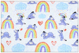 Eeyore the donkey with Rainbow! 1 Yard Medium Thickness Cotton Fabric, Fabric by Yard, Yardage Cotton Fabrics for Style Clothes, Bags