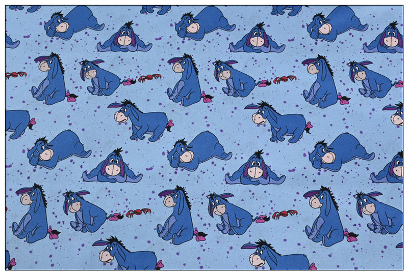 Eeyore the donkey blue ! 1 Yard Medium Thickness Cotton Fabric, Fabric by Yard, Yardage Cotton Fabrics for Style Clothes, Bags