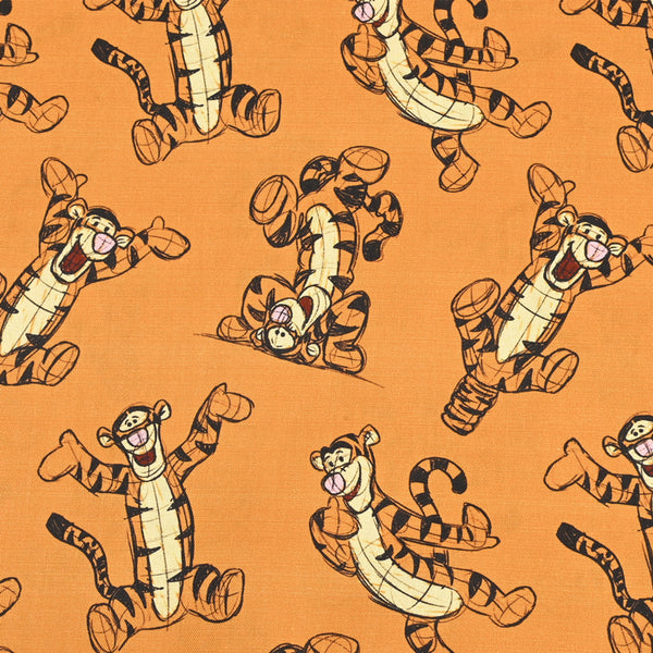 Tigger the tiger Winnie's Friend ! 1 Yard Medium Thickness Cotton Fabric, Fabric by Yard, Yardage Cotton Fabrics for Style Clothes, Bags