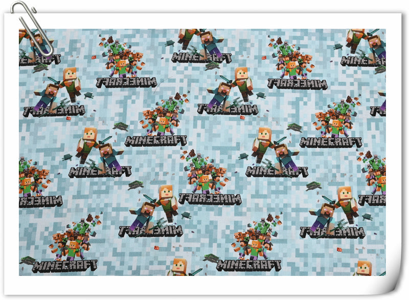 Minecraft the game Series 2 6 Prints ! 1 Yard Medium Digital Printed Cotton Fabric by Yard, Yardage Cotton Fabrics online Game