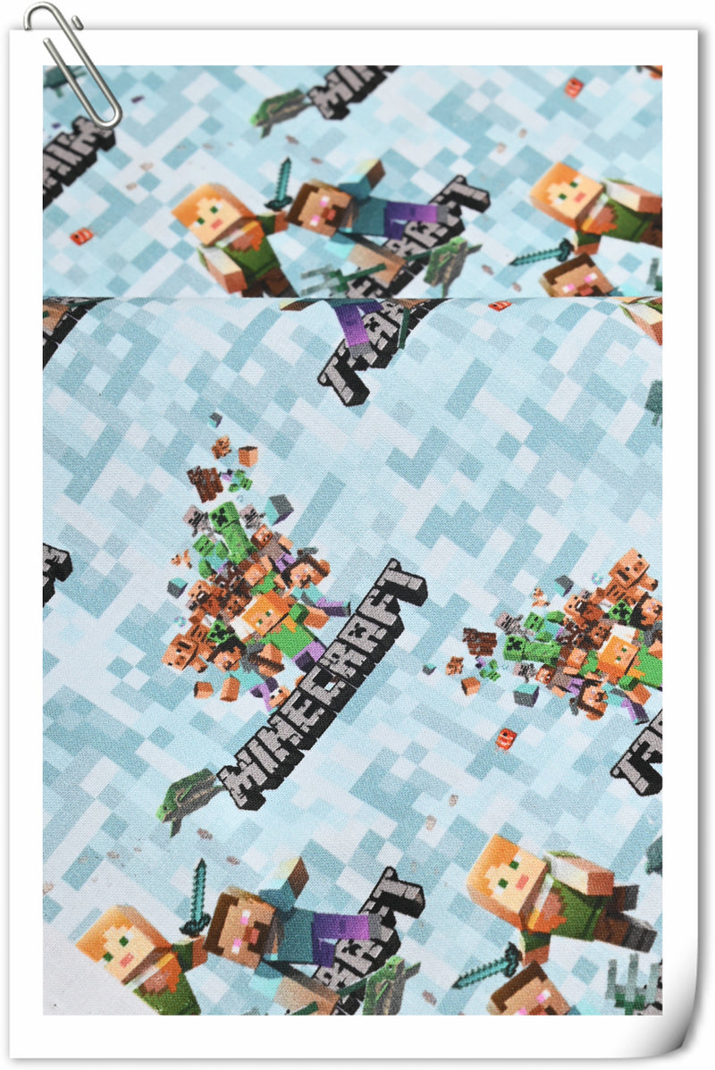 Minecraft the game Series 2 6 Prints ! 1 Yard Medium Digital Printed Cotton Fabric by Yard, Yardage Cotton Fabrics online Game