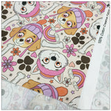 Paw Patrol the Dogs pink!  1 Yard Medium Thickness Cotton Fabric by Yard, Yardage Cotton Fabrics for Style Clothes,