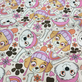 Paw Patrol the Dogs pink!  1 Yard Medium Thickness Cotton Fabric by Yard, Yardage Cotton Fabrics for Style Clothes,