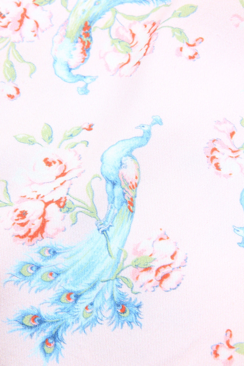 Blue Peacocks pink! 1 Yard Medium Printed Cotton Fabric by Yard for Style Clothes, Bags