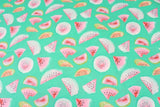 Fruit Watermelon Slice green! 1 Meter Medium Plain Cotton Poplin Fabric, Fabric by Yard, Yardage Cotton Fabrics for  Style Garments, Bags Fruit