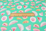 Fruit Watermelon Slice green! 1 Meter Medium Plain Cotton Poplin Fabric, Fabric by Yard, Yardage Cotton Fabrics for  Style Garments, Bags Fruit