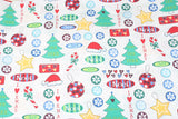 I Love Xmas Christmas! 1 Meter Plain Cotton Fabric by Yard, Yardage Cotton Fabrics for Style Bags Craft