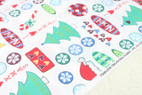 I Love Xmas Christmas! 1 Meter Plain Cotton Fabric by Yard, Yardage Cotton Fabrics for Style Bags Craft