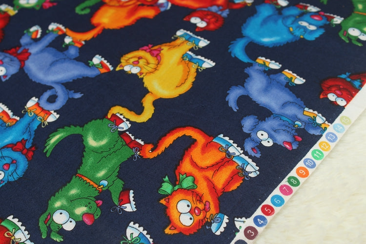 Dogs and Cats with Sneakers! 1 Meter Medium Thickness Plain Cotton Fabric, Fabric by Yard, Yardage Cotton Fabrics for  Style Garments, Bags