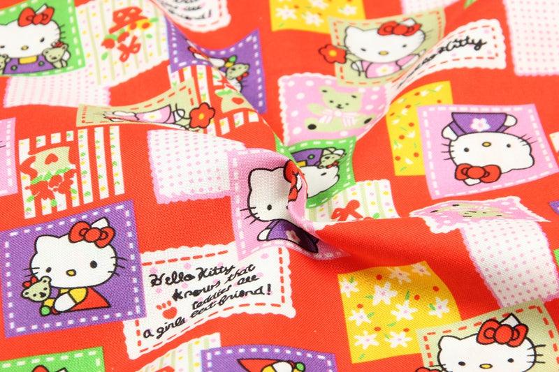 Hello Kitty Quality Prints Collection! 1 Meter Printed Cotton Fabric, Fabric by Yard, Yardage Bag Fabrics, Children Fabrics, Kids, Japanese - fabrics-top