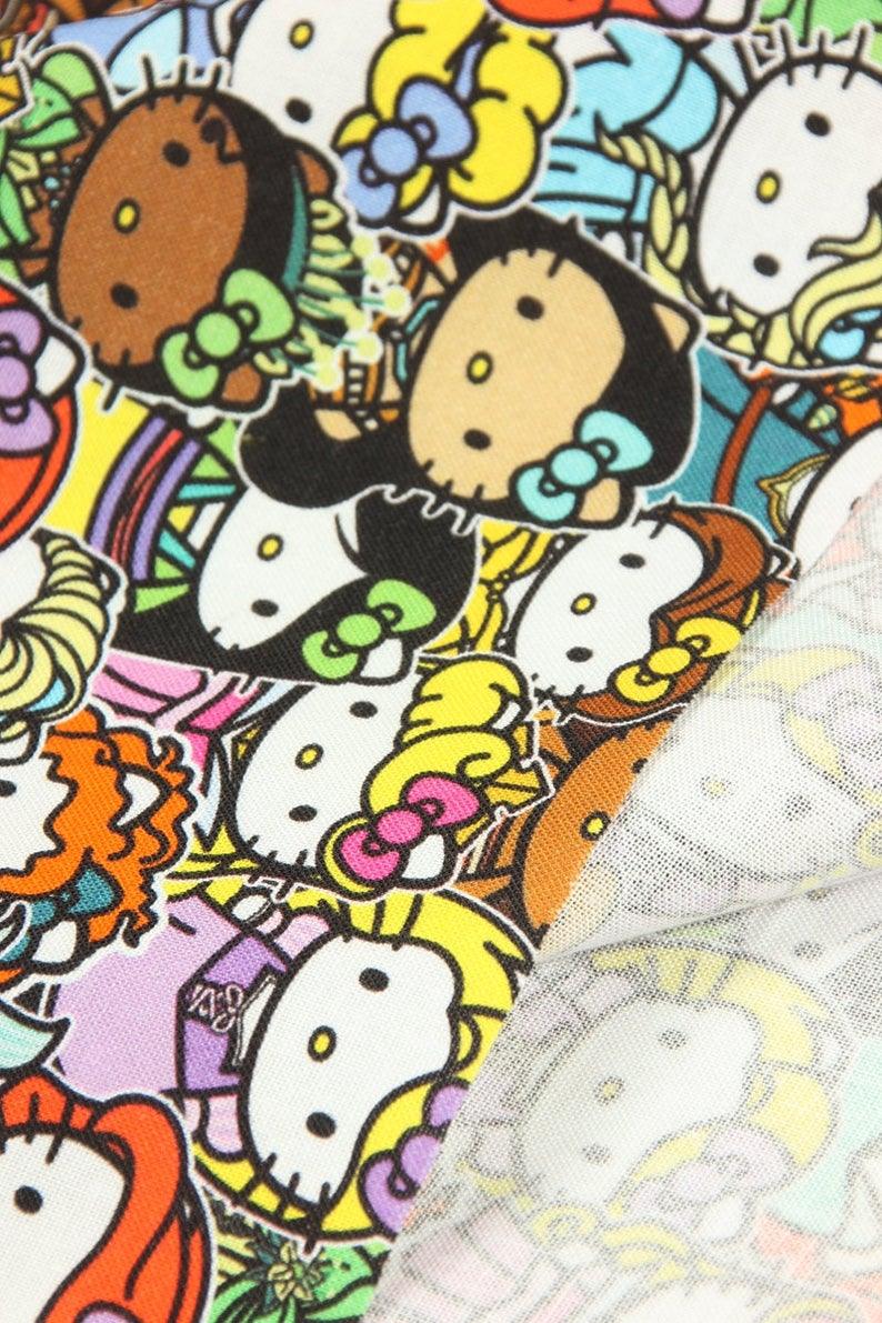 Hello Kitty Quality Prints Collection! 1 Meter Printed Cotton Fabric, Fabric by Yard, Yardage Bag Fabrics, Children Fabrics, Kids, Japanese - fabrics-top