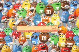 M&M's Chocolate Beans ! 1 Meter Medium Thickness Cotton Fabric, Fabric by Yard, Yardage Cotton Fabrics for Style Clothes, Bags - fabrics-top