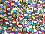 Hello Kitty Quality Prints Collection! 1 Meter Printed Cotton Fabric, Fabric by Yard, Yardage Bag Fabrics, Children Fabrics, Kids, Japanese - fabrics-top