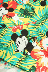 Mickey in Hawaii All Red! 1 Meter Medium Thickness  Cotton Fabric, Fabric by Yard, Yardage Cotton Fabrics for  Style Garments, Bags - fabrics-top