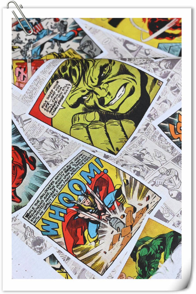 Retro Marvel Comics ! 1 Meter Printed Cotton Fabric, Fabric by Yard, Yardage Fabrics, Children 2201 - fabrics-top