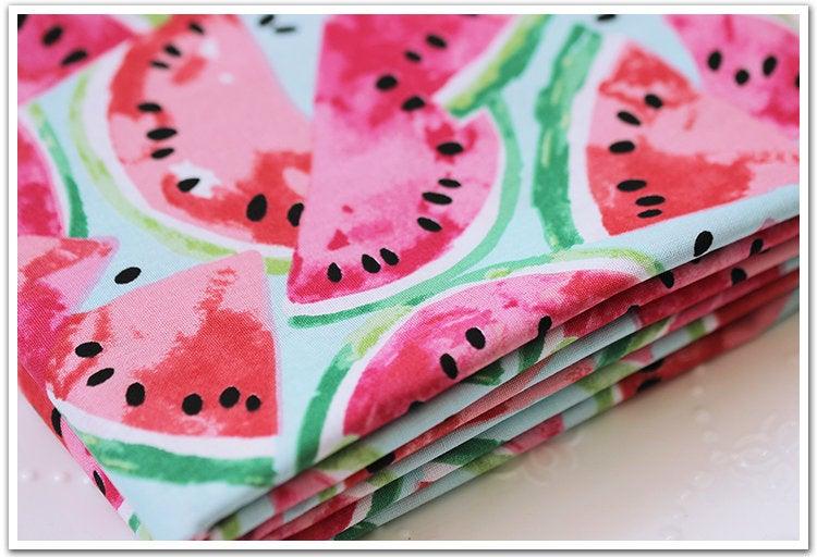 Watermelon blue! 1 Meter Medium Thickness Plain Cotton Poplin Fabric, Fabric by Yard, Yardage Cotton Fabrics for  Style Garments, Bags Fruit - fabrics-top