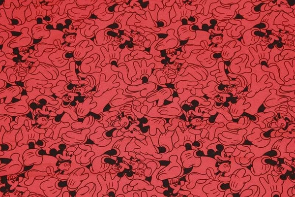 Mickey All Red! 1 Meter Medium Thickness  Cotton Fabric, Fabric by Yard, Yardage Cotton Fabrics for  Style Garments, Bags