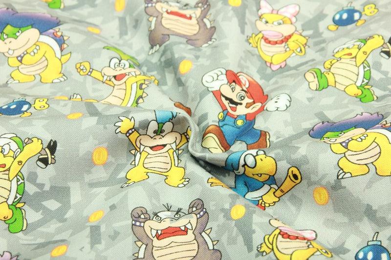 Super Mario and Friends 2 Colors! 1 Meter Top Quality Medium Thickness Plain Cotton Fabric, Fabric by Yard, Yardage Cotton Fabrics - fabrics-top