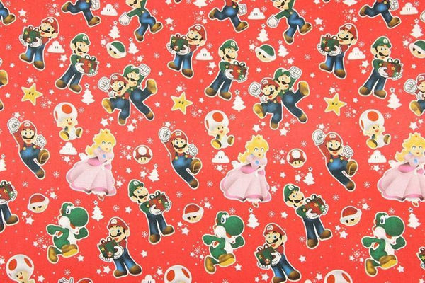 Presend from Super Mario red! 1 Meter Quality Medium Thickness Plain Cotton Fabric, Fabric by Yard, Yardage Cotton 202011