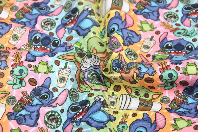 Stitch and Yoda! 1 Yard Printed Cotton Fabric, Fabric by Yard, Yardage Fabrics, Children  Kids 2103 - fabrics-top