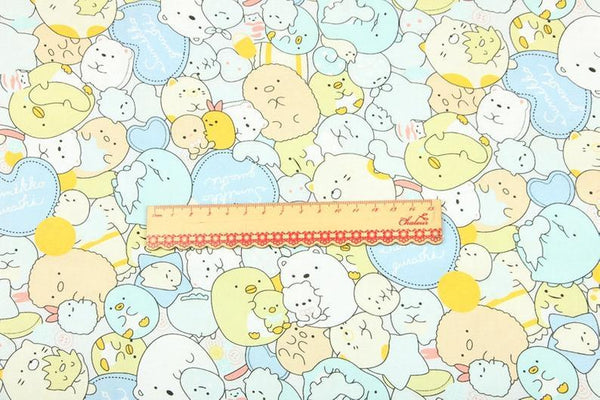 Sumikkogurashi and Hello Kitty Series! 1 Meter Printed Cotton Fabric, Fabric by Yard, Yardage Cotton Bag Fabrics, Children Fabrics, Japanese - fabrics-top