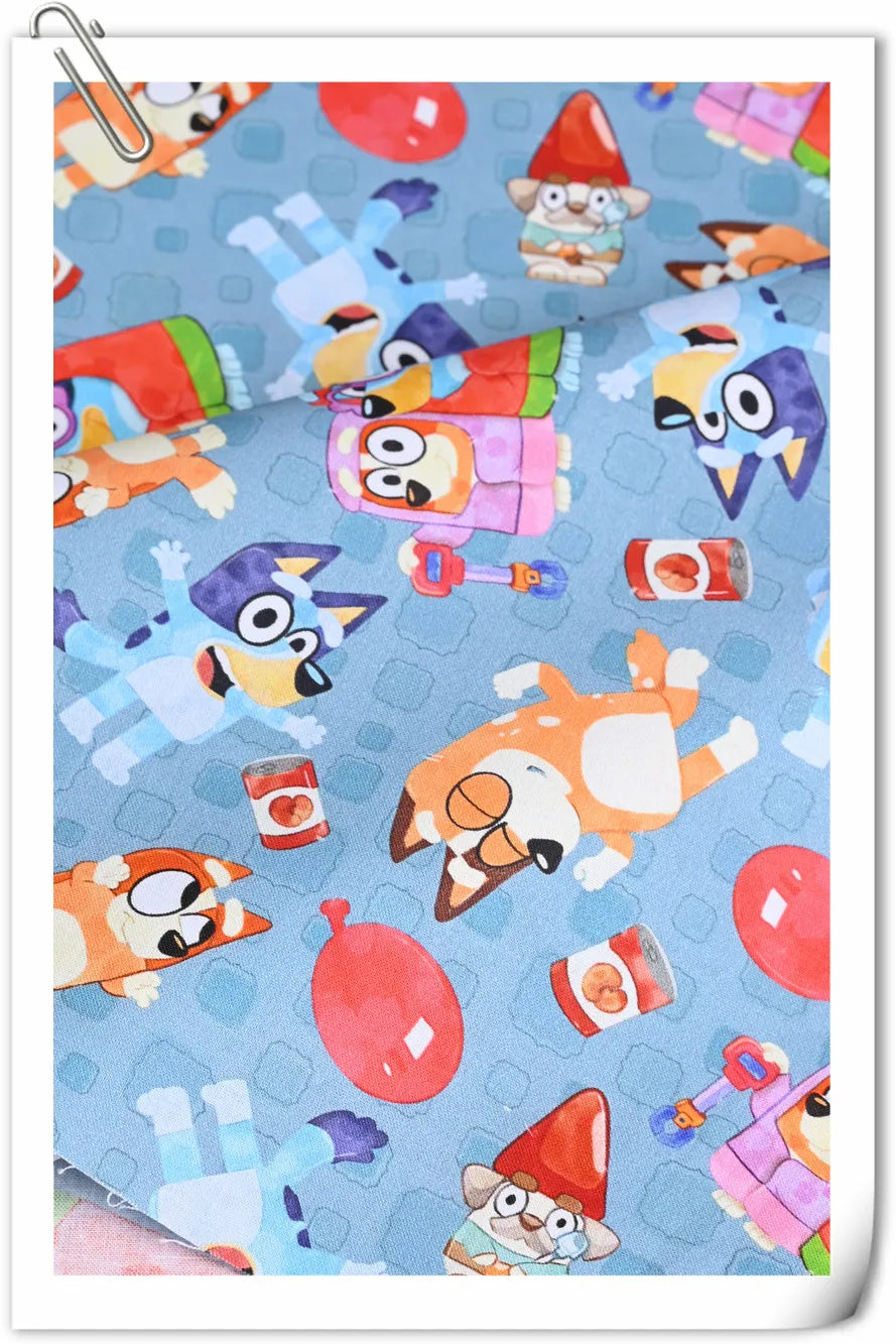 Bluey Bingo the puppies 7 Colors !1 Yard Quality Medium Thickness Plain Cotton Fabric, Fabric Australian - fabrics-top