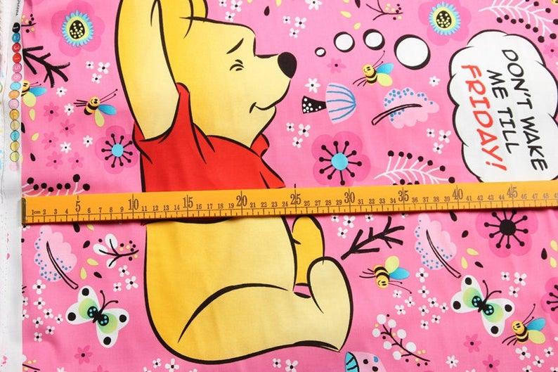 Don't Wake Me till Friday Winnie the Pooh ! Medium Thickness Cotton Fabric by Yard, Yardage Cotton Fabrics for Garments, Bags - fabrics-top