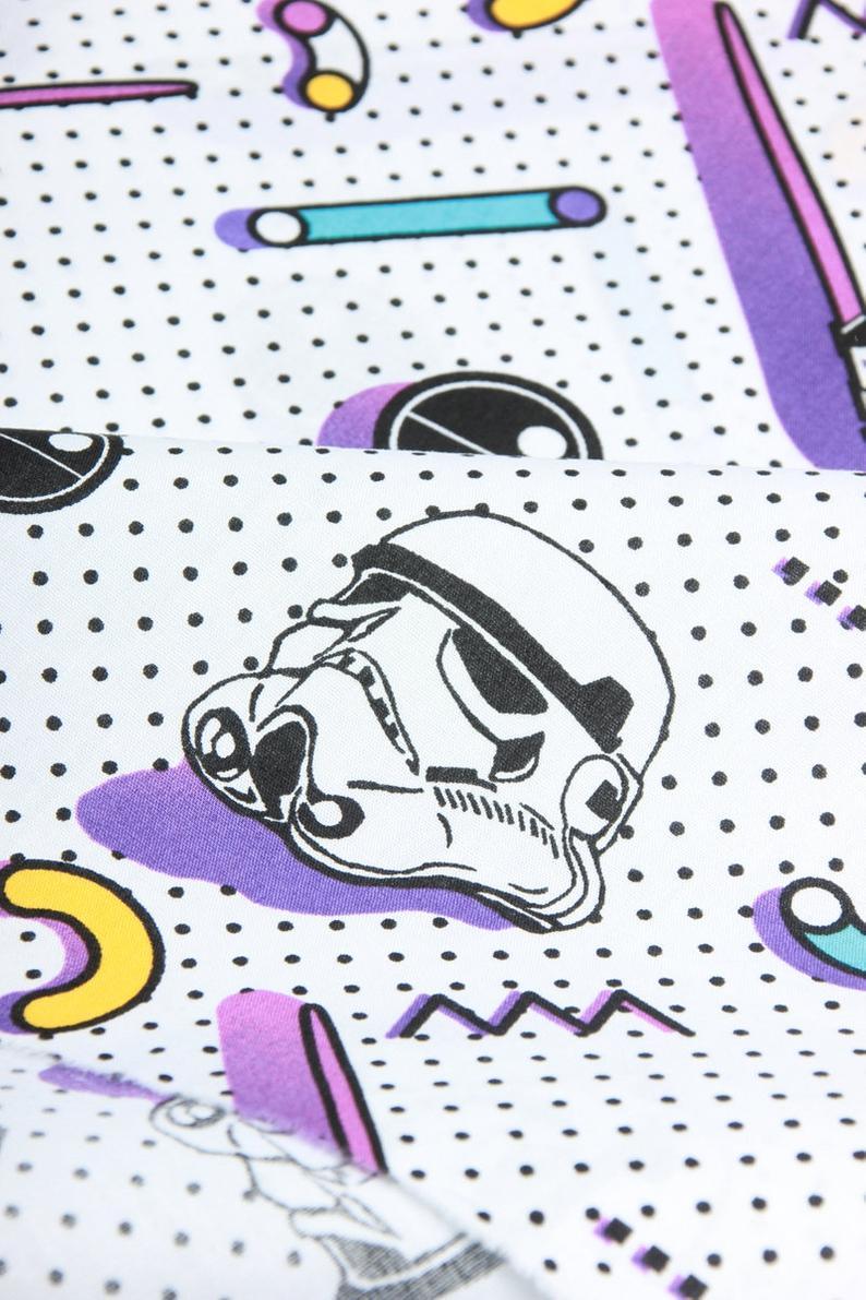 Imperial Stormtrooper dots white! 1 Meter Medium Thickness Plain Cotton Fabric, Fabric by Yard, Yardage Cotton Fabrics for Style Star Wars - fabrics-top