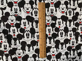 Mickey Faces Black and white! 1 Yard Medium Thickness Twill Cotton Fabric, Fabric by Yard, Yardage Cotton Fabrics for  Style Garments, Bags - fabrics-top
