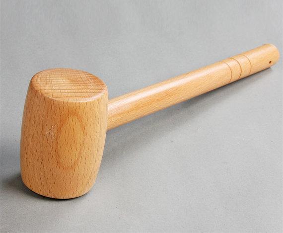 A Wooden Mallet, Wooden Hammer, 180g, Made of Beech Wood, Leather Carving Hammer, Leather Work Hammer, Punching Tool, Handmade Must-have!