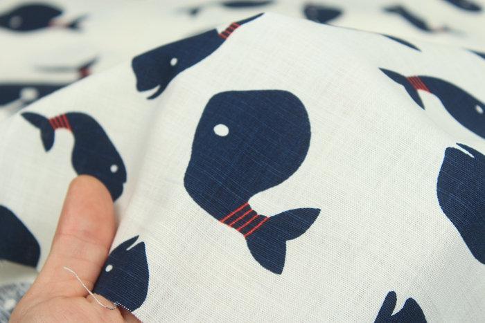 Whales! 1 Meter Medium Thickness Cotton-Linen Fabric, Fabric by Yard, Yardage Cotton Fabrics for Style Clothes, Bags - fabrics-top