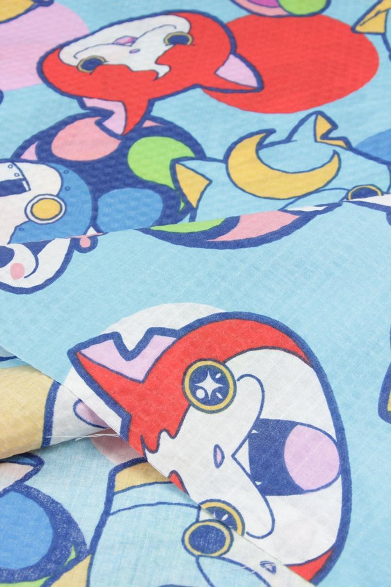 Pokemon Pikachu Apanman 3 colors! 1 Meter Medium  Thickness Cotton Seersucker Fabric, Fabric by Yard, Yardage Cotton Fabrics - fabrics-top