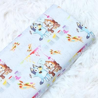 Bluey and Bingo the puppies 2110! 1 Yard Quality Medium Thickness Plain Cotton Fabric, Fabric by Yard,  Cotton Australian Animated - fabrics-top