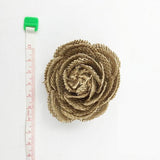 12pcs Gorgeous Jute-made Flowers, Jute Blossom,  Can be a Breast Pin, Brooch,or Ornament for Hat, Shoes or theatre Garments, 25 models - fabrics-top